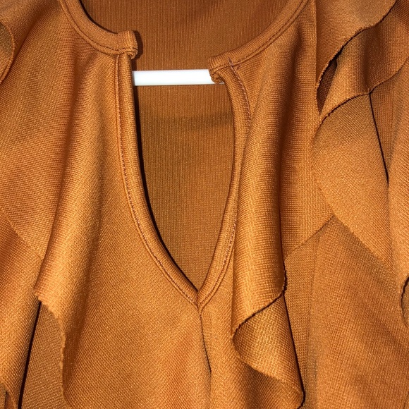 Brown Ruffle Dress - Picture 4 of 4